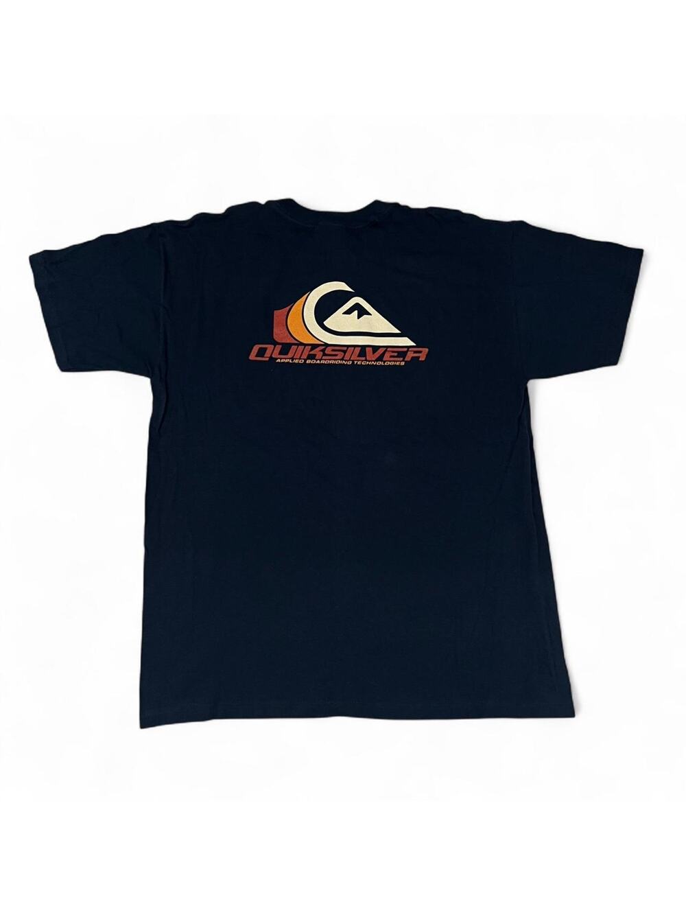 Quiksilver Vintage Navy Blue Logo T-shirt, Large